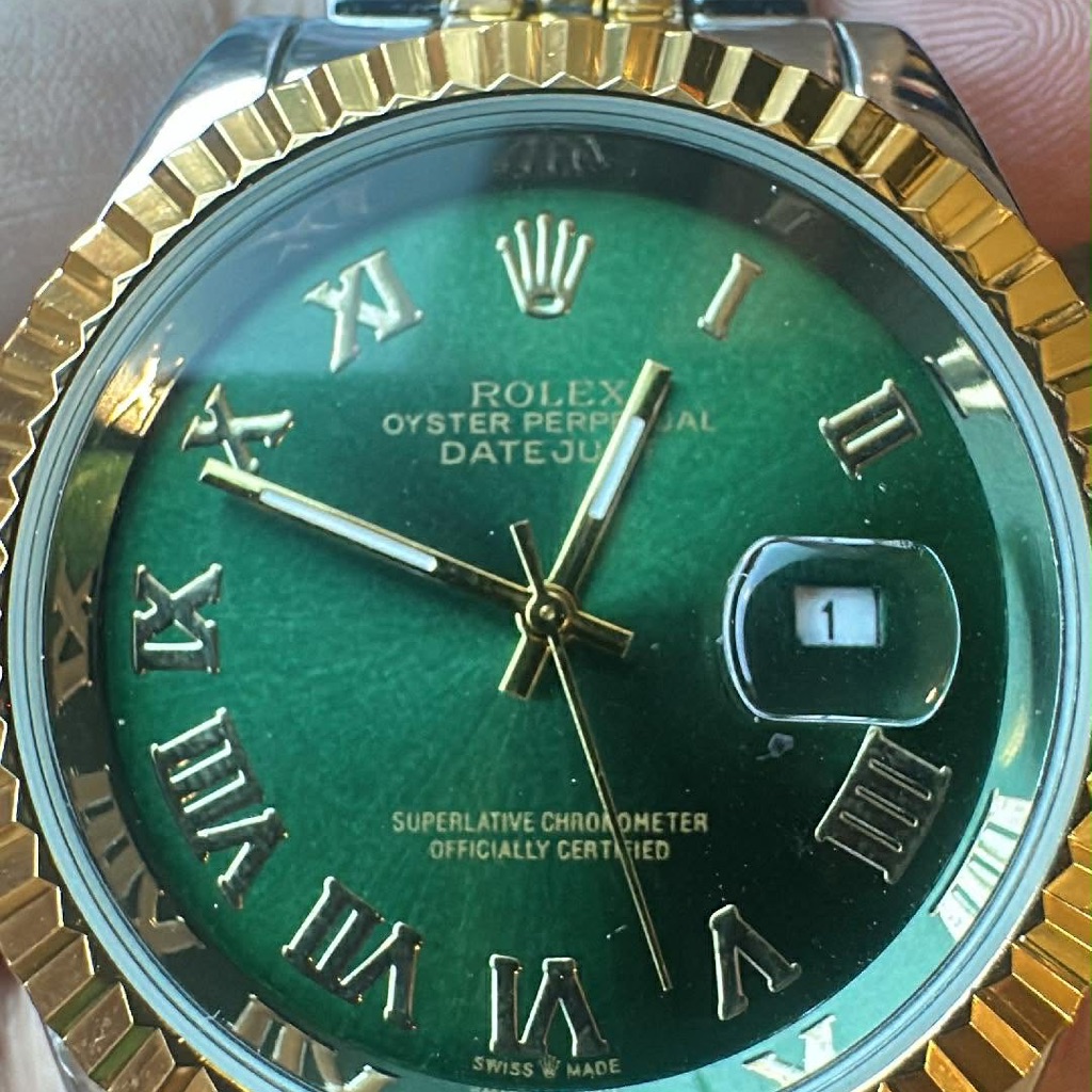 Rolex Datejust With Emerald Green Dial And Gold Accents Rolex Datejust With Emerald Green Dial And Gold Accents